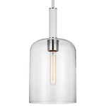 Monroe Cylinder Pendant - Polished Nickel / Clear