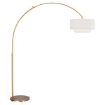 Sawyer Arc Floor Lamp - Burnished Brass / White Linen