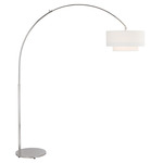 Sawyer Arc Floor Lamp - Polished Nickel / White Linen