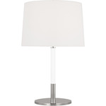Monroe Table Lamp - Polished Nickel / Gloss White / White Linen