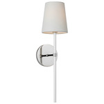Monroe Tail Wall Sconce - Polished Nickel / White Linen