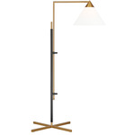 Franklin Task Floor Lamp - Burnished Brass / Deep Bronze / White