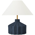 Veneto Table Lamp - Matte Medium Blue Wash / White Linen