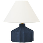 Veneto Table Lamp - Matte Medium Blue Wash / White Linen