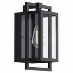 Goson Outdoor Wall Sconce - Black / Clear