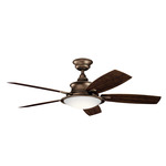 Cameron Ceiling Fan with Light - Weathered Copper / Medium Walnut / Dark Walnut