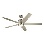 Brahm Ceiling Fan with Light - Brushed Stainless Steel / Silver / Walnut