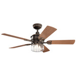 Lyndon Patio Ceiling Fan with Light - Olde Bronze / Medium Walnut / Dark Walnut