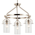 Everett Chandelier - Polished Nickel / Clear