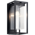 Mercer Outdoor Wall Sconce - Black with Silver Highlights / Clear Seeded