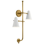 Sylvia Wall Sconce - Natural Brass / White
