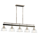 Eastmont Linear Chandelier - Polished Nickel / Clear