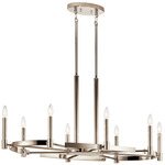 Tolani Oval Chandelier - Polished Nickel