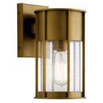 Camillo Outdoor Wall Sconce - Natural Brass / Clear Seeded