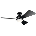Sola Outdoor Ceiling Fan with Light - Satin Black / Satin Black