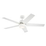 Maeve Ceiling Fan with Light - Matte White / Matte White / Silver