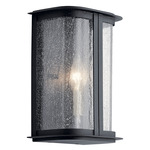 Timmin Outdoor Wall Sconce - Distressed Black / Clear Seeded