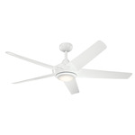 Kapono Ceiling Fan with Light - White / White