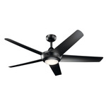 Kapono Ceiling Fan with Light - Satin Black / Satin Black