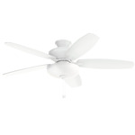 Renew Select Ceiling Fan with Light - Matte White / Matte White / Distressed Antique Gray