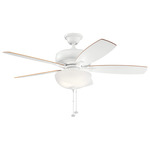 Terra Select Ceiling Fan with Light - Matte White / Matte White / Weathered White Walnut