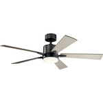 Lucian Elite Ceiling Fan with Light - Satin Black / Black / Silver