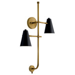 Sylvia Wall Sconce - Natural Brass / Black