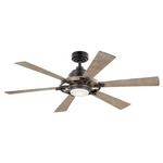 Iras Ceiling Fan with Light - Anvil Iron / Distressed Antique Gray / Distressed Antique Gray