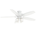 Renew Premier Ceiling Fan with Light - Matte White / Matte White / Distressed Antique Gray