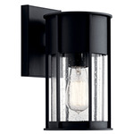 Camillo Outdoor Wall Sconce - Textured Black / Clear Seeded