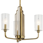 Kimrose Chandelier - Brushed Natural Brass / Clear