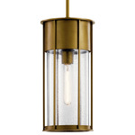 Camillo Outdoor Pendant - Natural Brass / Clear Seeded