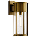 Camillo Outdoor Wall Sconce - Natural Brass / Clear Seeded