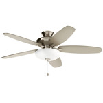 Renew Select Ceiling Fan with Light - Brushed Stainless Steel / Satin Black / Silver