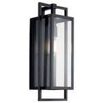 Goson Outdoor Wall Sconce - Black / Clear