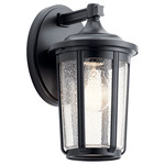 Fairfield Outdoor Wall Sconce - Black / Clear Seeded