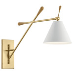 Finnick Swing Arm Wall Sconce - Champagne Gold / White