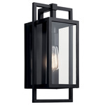 Goson Outdoor Wall Sconce - Black / Clear