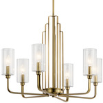 Kimrose Chandelier - Brushed Natural Brass / Clear