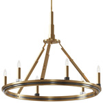 Emmala Chandelier - Brushed Natural Brass