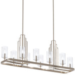 Kimrose Linear Chandelier - Polished Nickel / Clear
