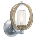 Grand Bank Outdoor Wall Sconce - Distressed Antique Grey / Clear Seeded