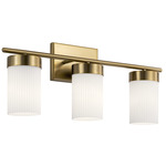 Ciona Bathroom Vanity Light - Brushed Natural Brass / Opal