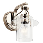 Everett Wall Sconce - Polished Nickel / Clear