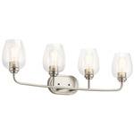 Valserrano Bathroom Vanity Light - Brushed Nickel / Clear Seeded