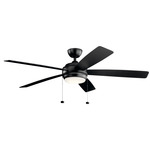 Starkk Ceiling Fan with Light - Satin Black / Black / Silver