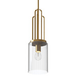 Kimrose Pendant - Brushed Natural Brass / Clear