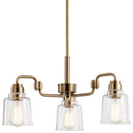 Aivian Chandelier - Weathered Brass / Clear