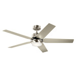 Maeve Ceiling Fan with Light - Brushed Stainless Steel / Silver