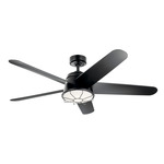 Daya Ceiling Fan with Light - Satin Black / Satin Black